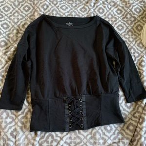 3/$25 Corset Top Black Tee